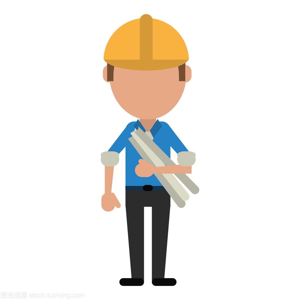 建筑施工計劃頭盔的人